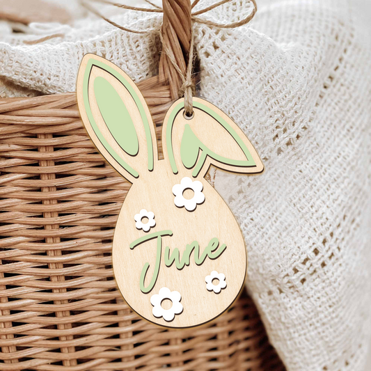 Customized Easter Bunny Basket Tag, Easter Basket Tag, Personalized Easter Basket Tag VN28