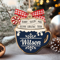 Personalizable Hot Cocoa Christmas Ornament With Family Names, Marshmallow Hot Cocoa Christmas Tree Ornament CF508 - Kindlytoys