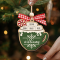 Personalizable Hot Cocoa Christmas Ornament With Family Names, Marshmallow Hot Cocoa Christmas Tree Ornament CF508 - Kindlytoys
