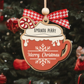 Personalizable Hot Cocoa Christmas Ornament With Family Names, Marshmallow Hot Cocoa Christmas Tree Ornament CF508 - Kindlytoys