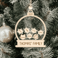 Personalized Family Christmas Ornament 3 Layers, Custom Family Names Wood Ornament CF206 - Kindlytoys