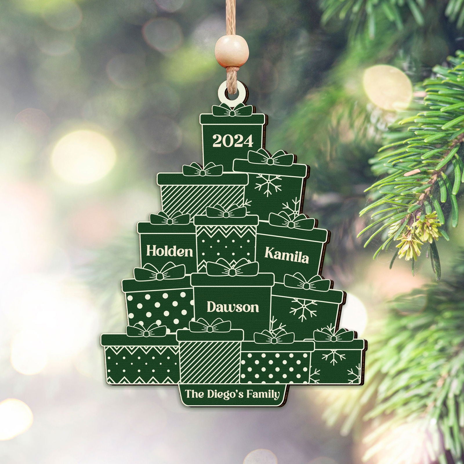 Personalized Family Christmas Ornament, Custom Christmas Tree Ornament with Family Names CF705 - Kindlytoys