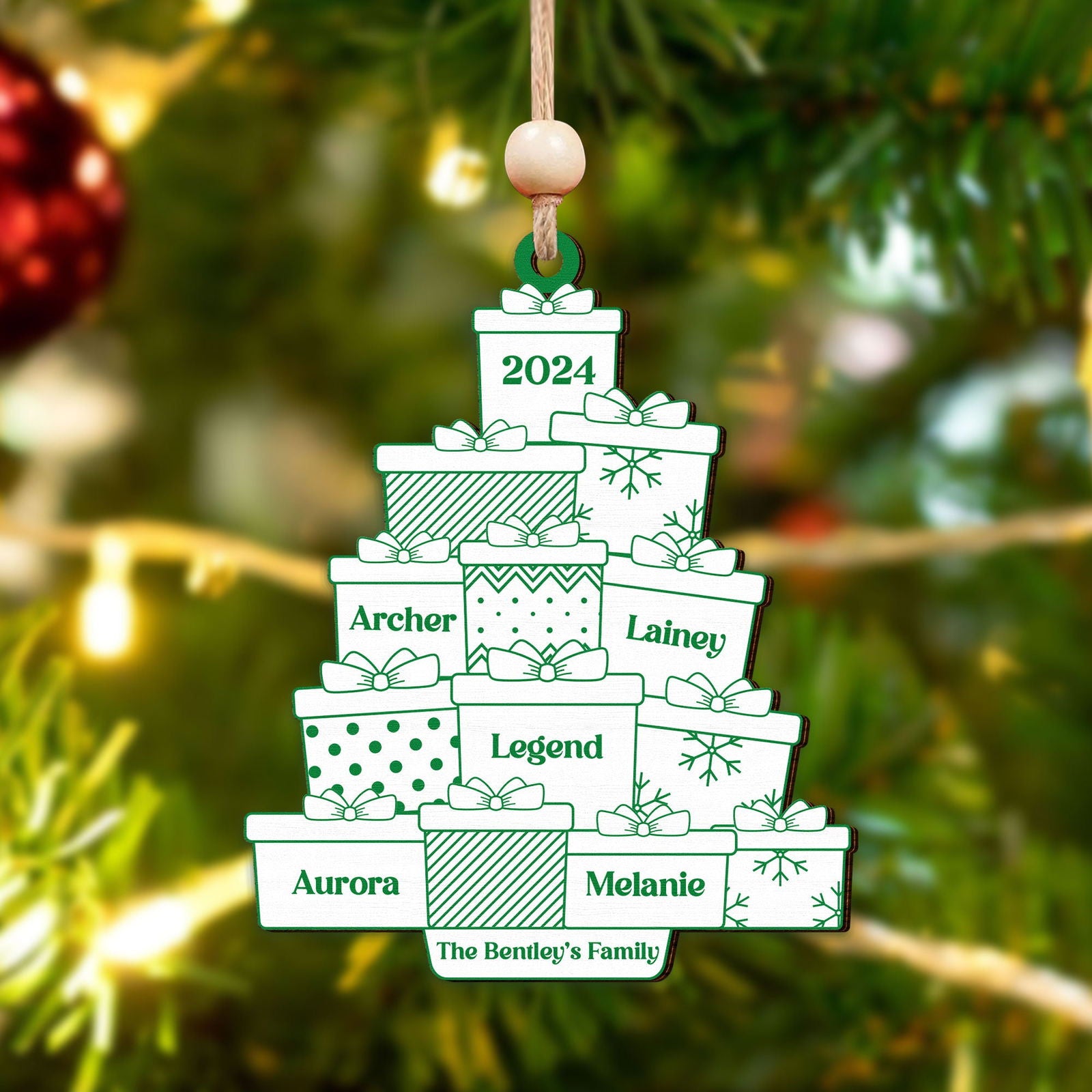 Personalized Family Christmas Ornament, Custom Christmas Tree Ornament with Family Names CF705 - Kindlytoys