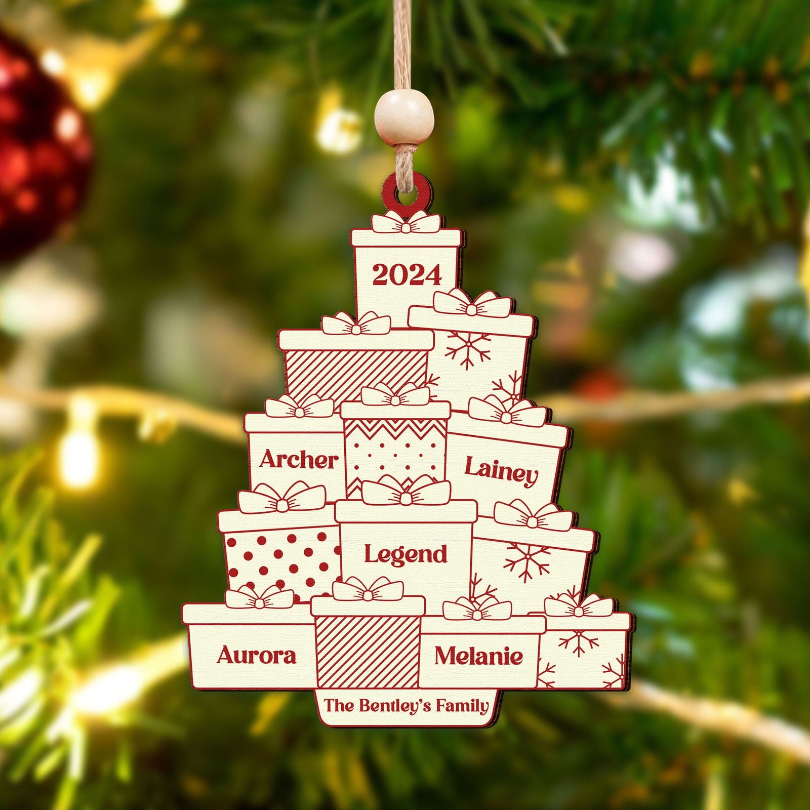 Personalized Family Christmas Ornament, Custom Christmas Tree Ornament with Family Names CF705 - Kindlytoys