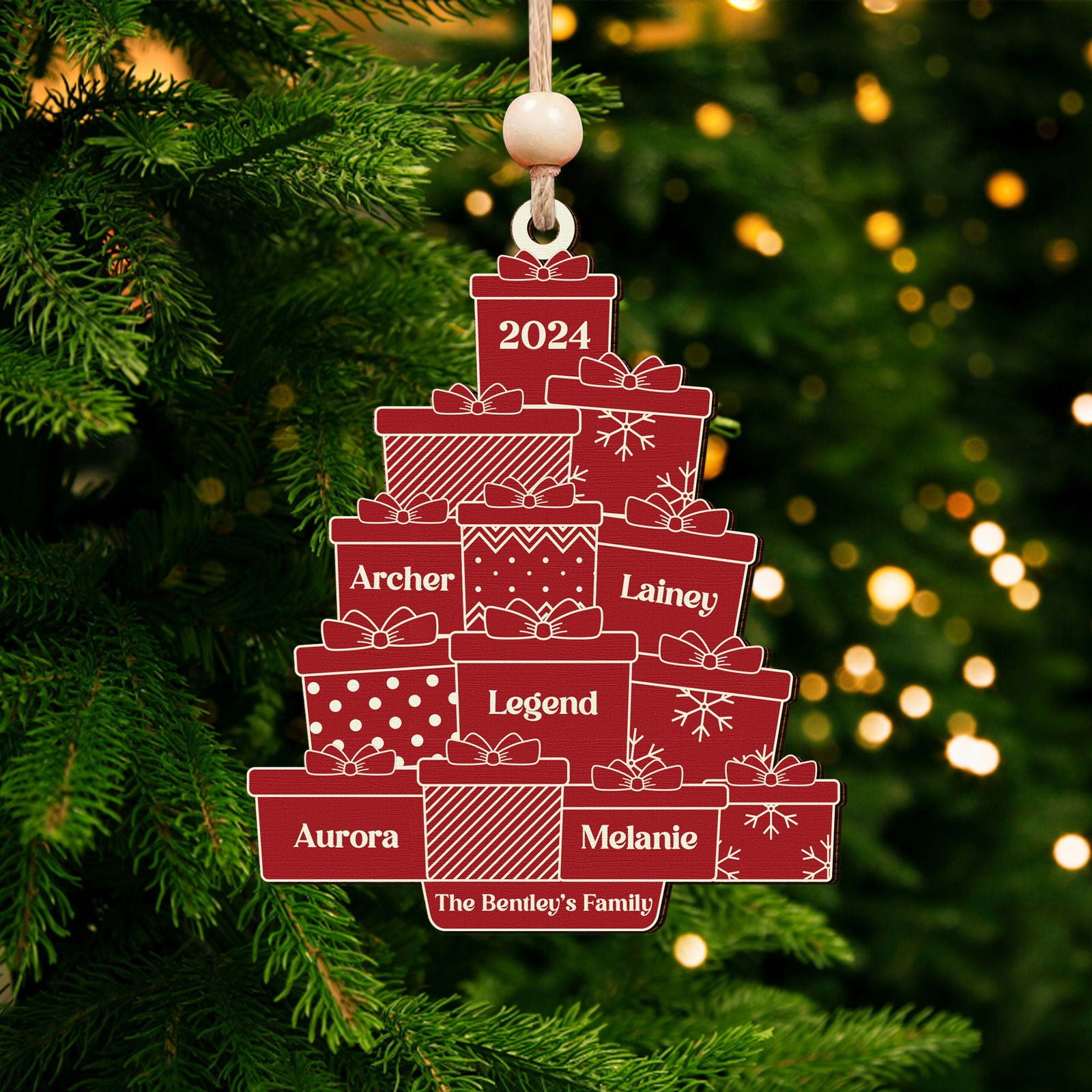 Personalized Family Christmas Ornament, Custom Christmas Tree Ornament with Family Names CF705 - Kindlytoys
