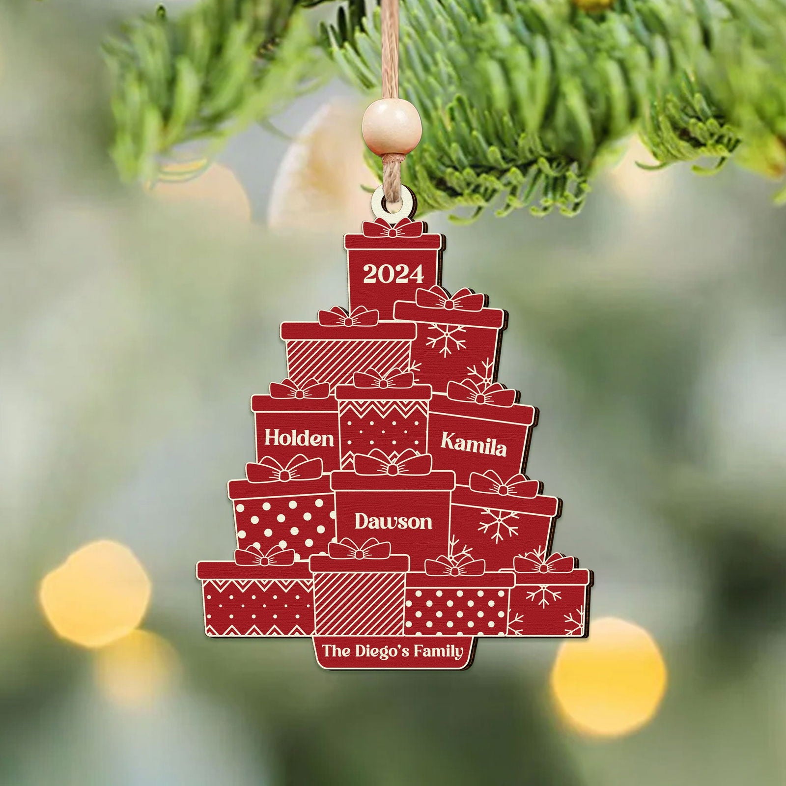 Personalized Family Christmas Ornament, Custom Christmas Tree Ornament with Family Names CF705 - Kindlytoys