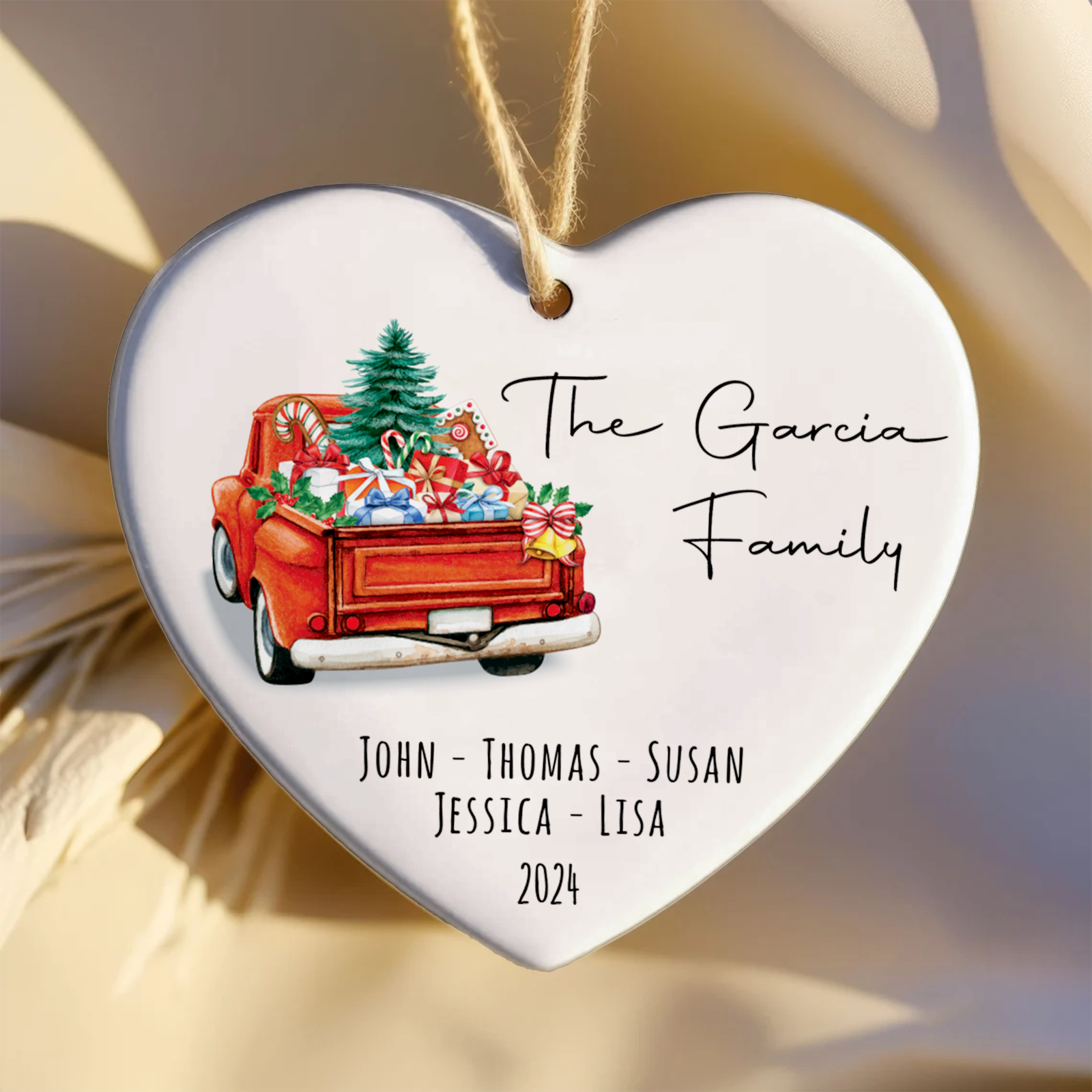 Personalized Family Christmas Ornament, Family Ceramic Ornament CY02-2 - Kindlytoys