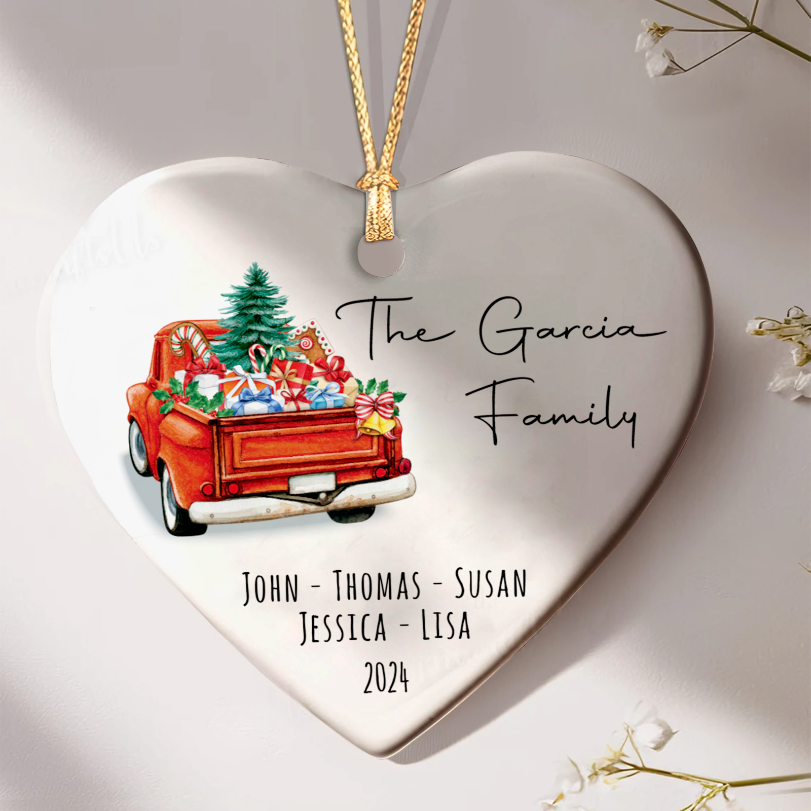 Personalized Family Christmas Ornament, Family Ceramic Ornament CY02-2 - Kindlytoys