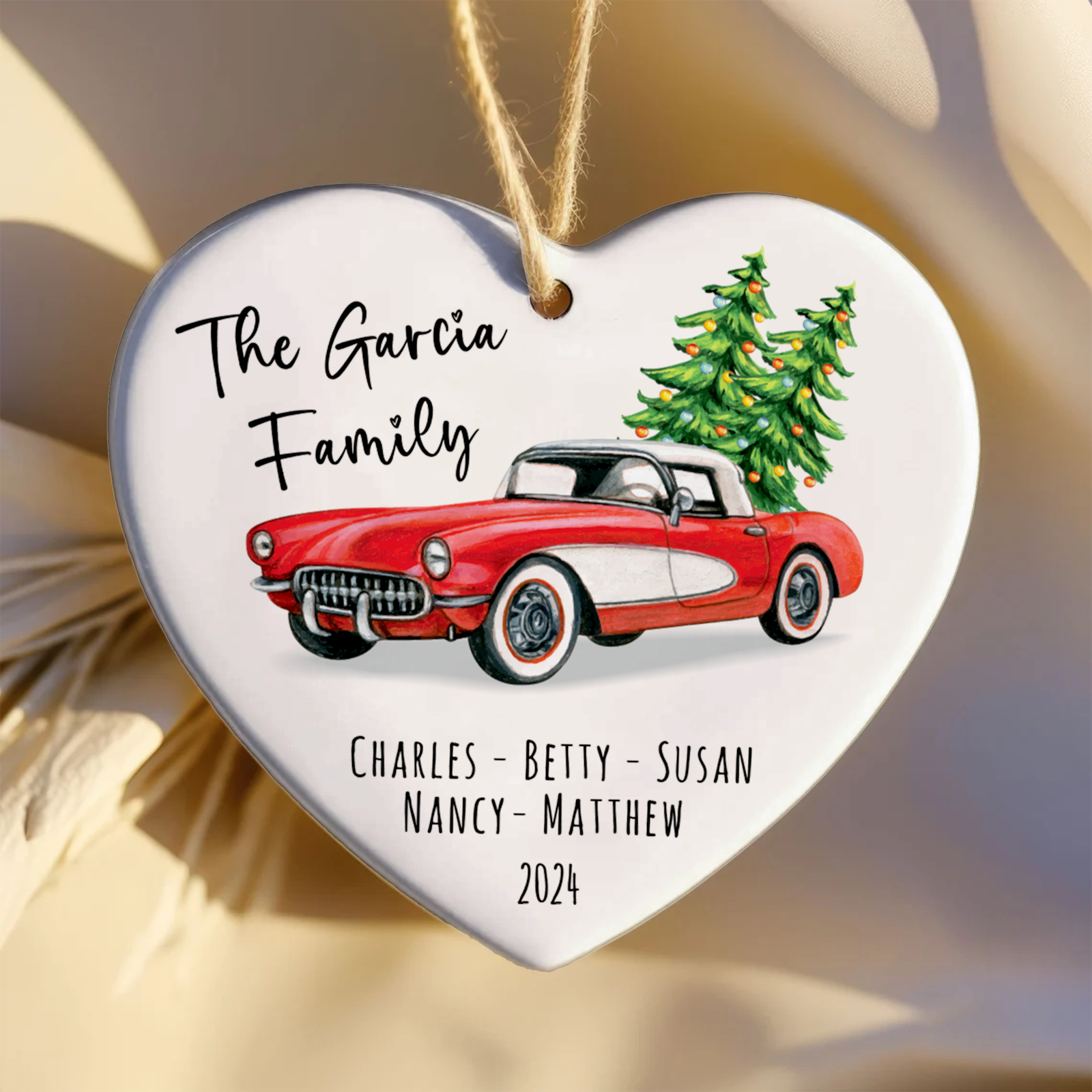 Personalized Family Christmas Ornament, Family Ceramic Ornament CY02-2 - Kindlytoys