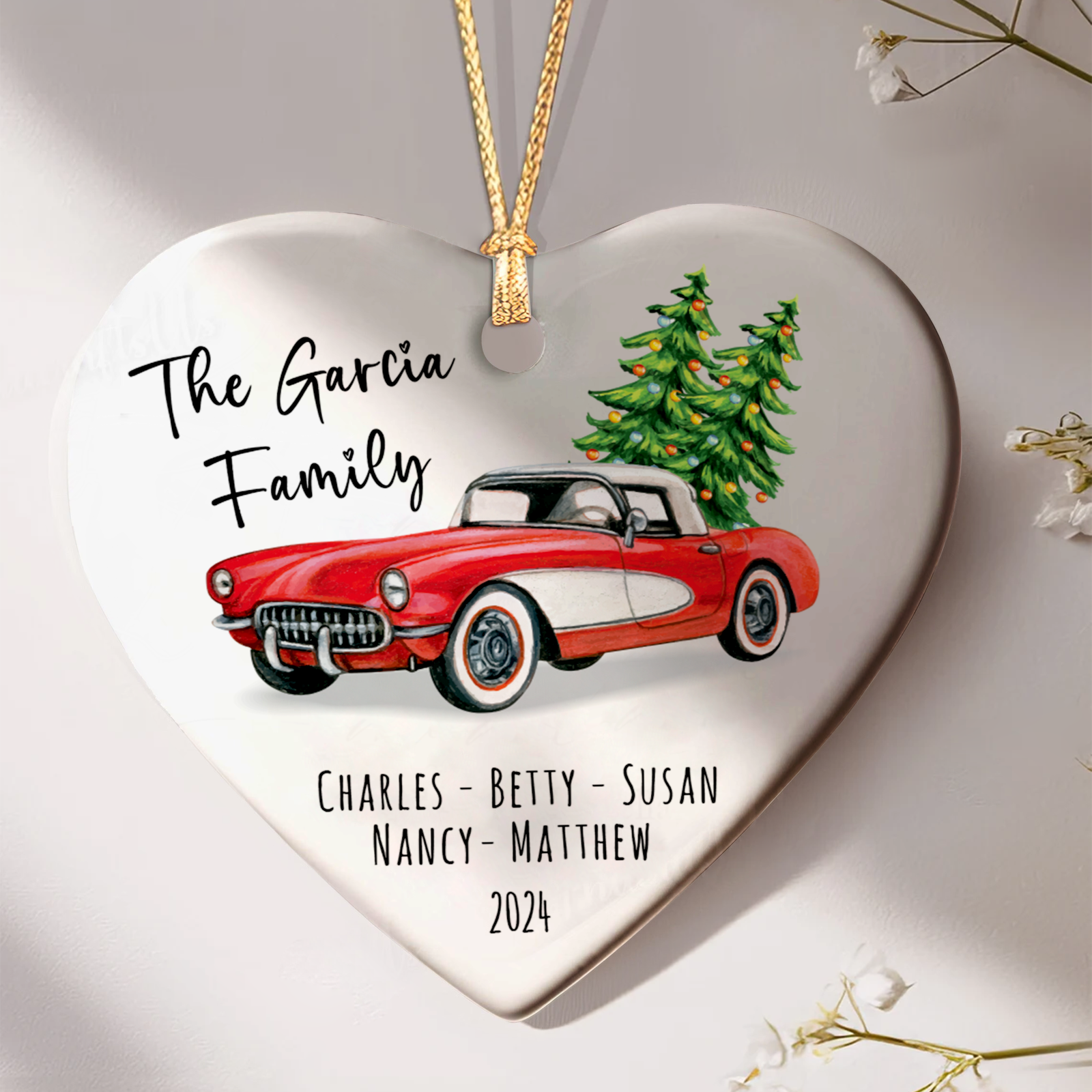 Personalized Family Christmas Ornament, Family Ceramic Ornament CY02-2 - Kindlytoys
