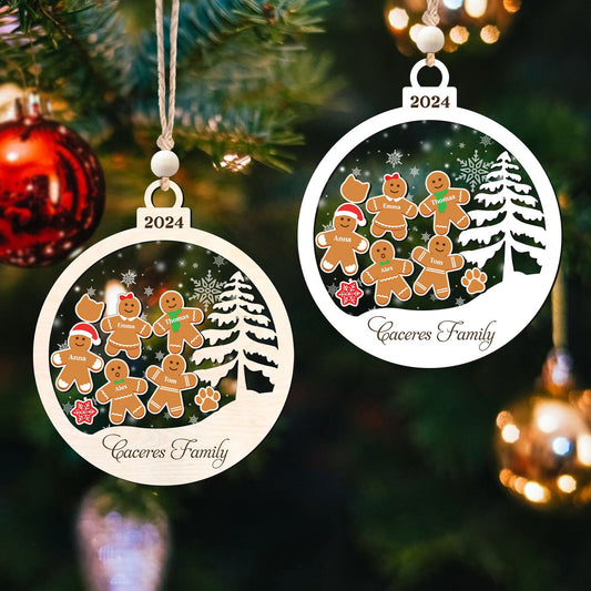 Personalized Family Christmas Ornaments, Gingerbread Ornament For Family CF222 - Kindlytoys