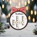 Personalized Family Crossword Puzzle Art 2-Layer Wooden Ornament, Christmas Gift For Family CF328 - Kindlytoys