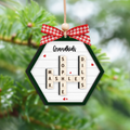 Personalized Family Crossword Puzzle Art 2-Layer Wooden Ornament, Christmas Gift For Family CF328 - Kindlytoys