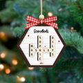 Personalized Family Crossword Puzzle Art 2-Layer Wooden Ornament, Christmas Gift For Family CF328 - Kindlytoys