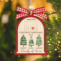 Personalized Family Of Three Christmas Ornament, Baby's First Christmas Ornament Wooden 2 Layers CF504 - Kindlytoys