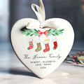 Personalized Family of 4 Ornament, Personalized Heart Shaped Ornament CY02-10 - Kindlytoys