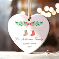 Personalized Family of 4 Ornament, Personalized Heart Shaped Ornament CY02-10 - Kindlytoys
