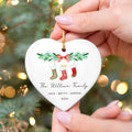 Personalized Family of 4 Ornament, Personalized Heart Shaped Ornament CY02-10 - Kindlytoys