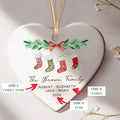 Personalized Family of 4 Ornament, Personalized Heart Shaped Ornament CY02-10 - Kindlytoys