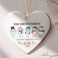 Personalized Family of 4 Ornament, Personalized Heart Shaped Ornament CY02-12 - Kindlytoys