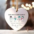 Personalized Family of 4 Ornament, Personalized Heart Shaped Ornament CY02-12 - Kindlytoys