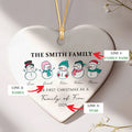 Personalized Family of 4 Ornament, Personalized Heart Shaped Ornament CY02-12 - Kindlytoys