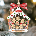 Personalized Gingerbread House Family Ornament With Names, Custom Family Christmas Ornament CF506 - Kindlytoys