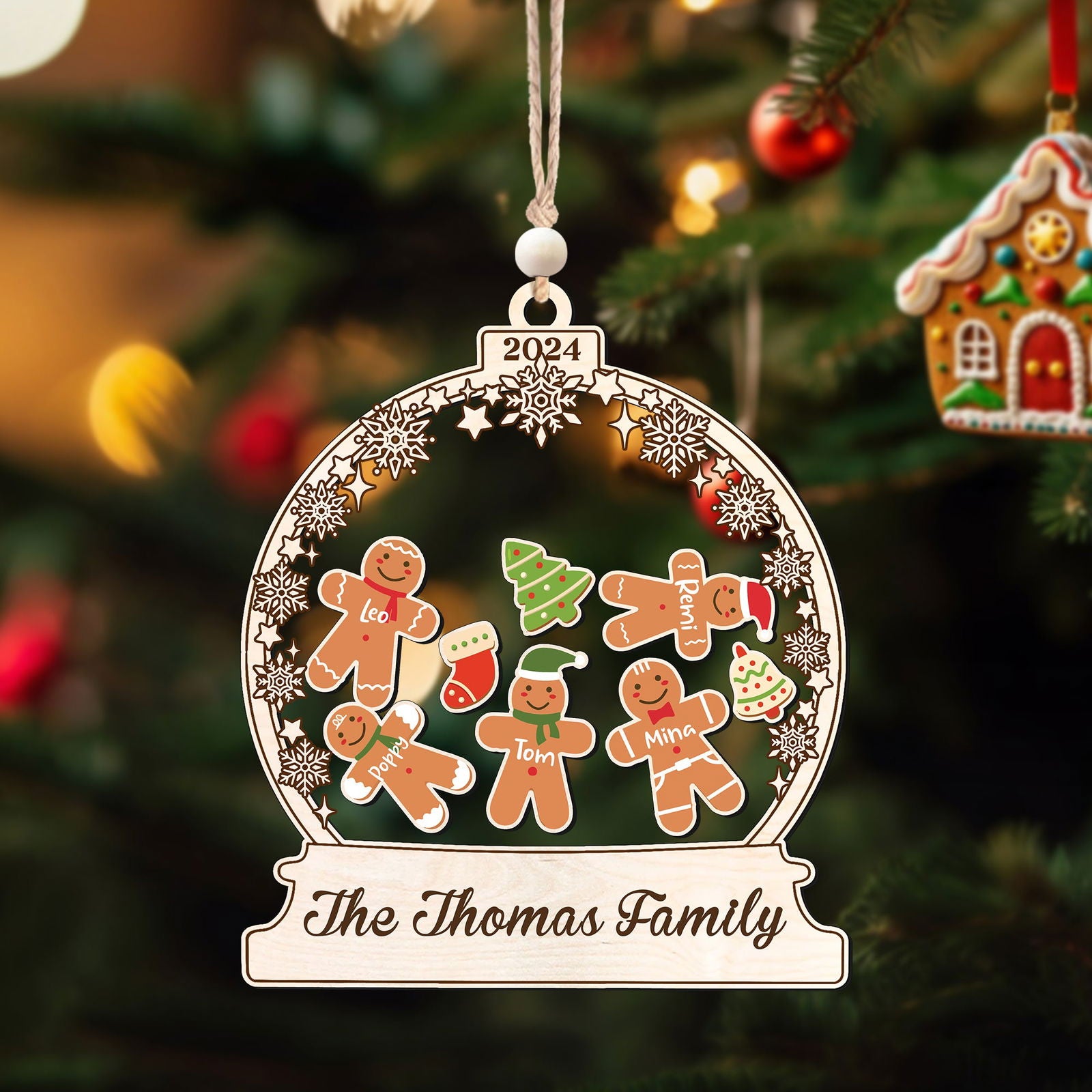 Personalized Gingerman Christmas Ornaments for Family Members, Family Christmas Ornaments CF199 - Kindlytoys