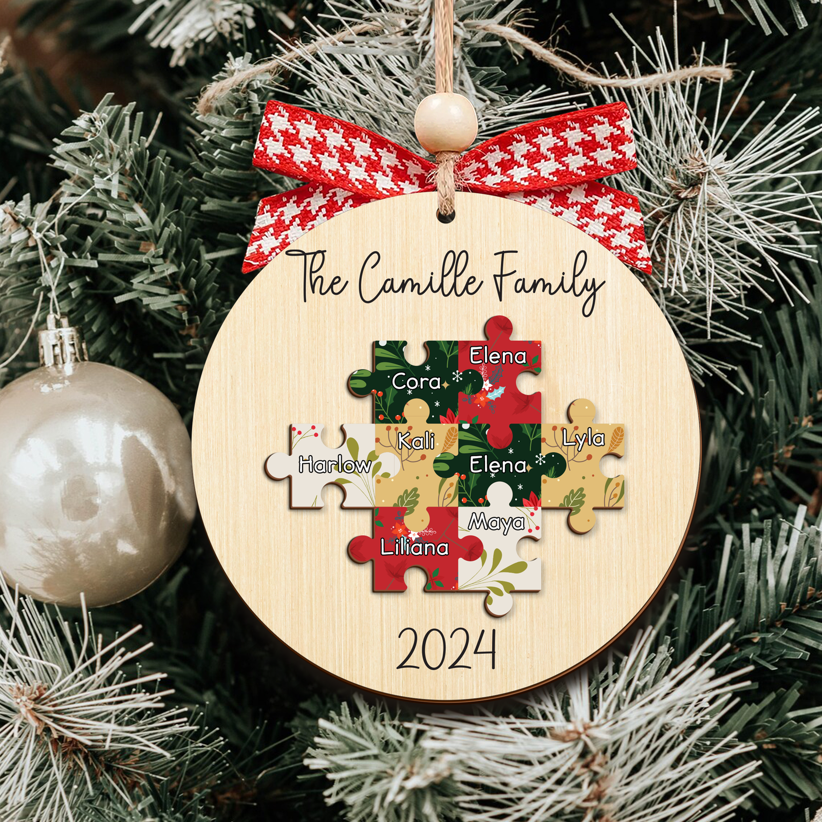 Personalized Puzzle Family Ornament, Christmas Ornament, Custom Ornament CF203 - Kindlytoys