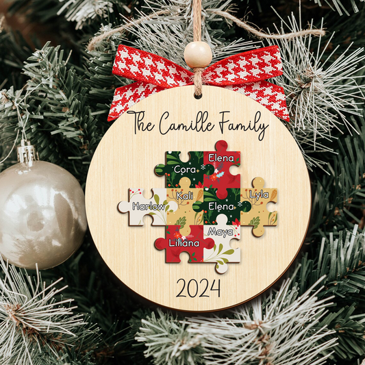 Personalized Puzzle Family Ornament, Christmas Ornament, Custom Ornament CF203 - Kindlytoys