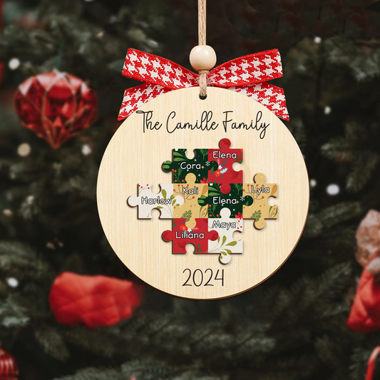 Personalized Puzzle Family Ornament, Christmas Ornament, Custom Ornament CF203 - Kindlytoys