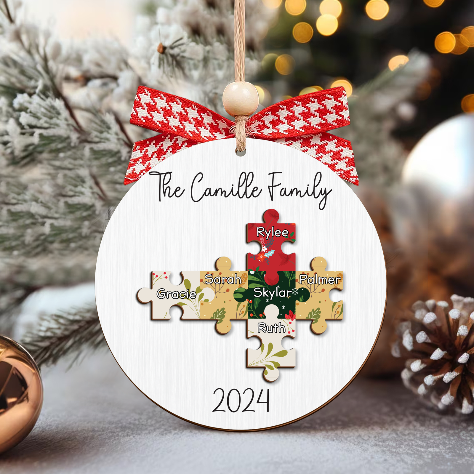 Personalized Puzzle Family Ornament, Christmas Ornament, Custom Ornament CF203 - Kindlytoys