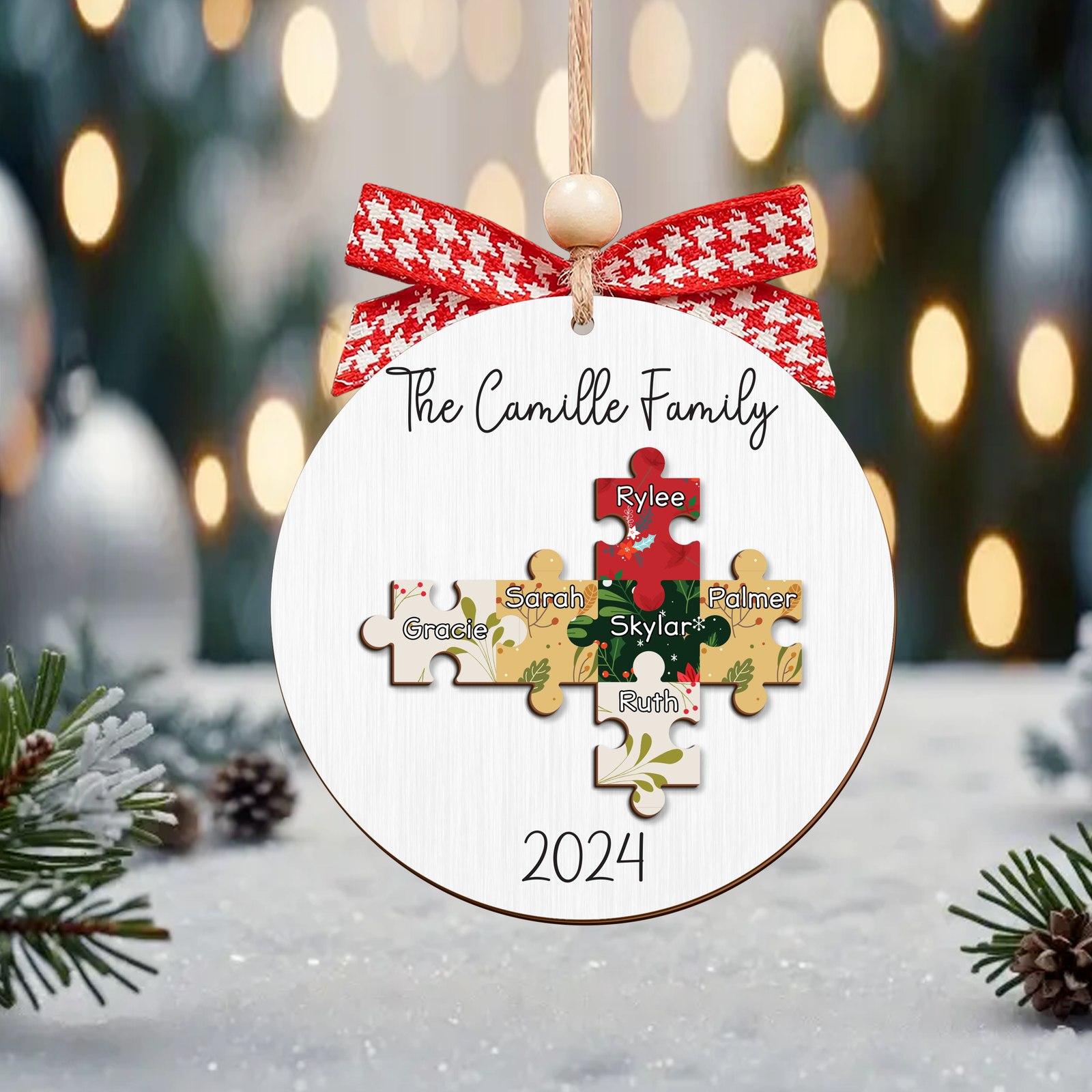 Personalized Puzzle Family Ornament, Christmas Ornament, Custom Ornament CF203 - Kindlytoys