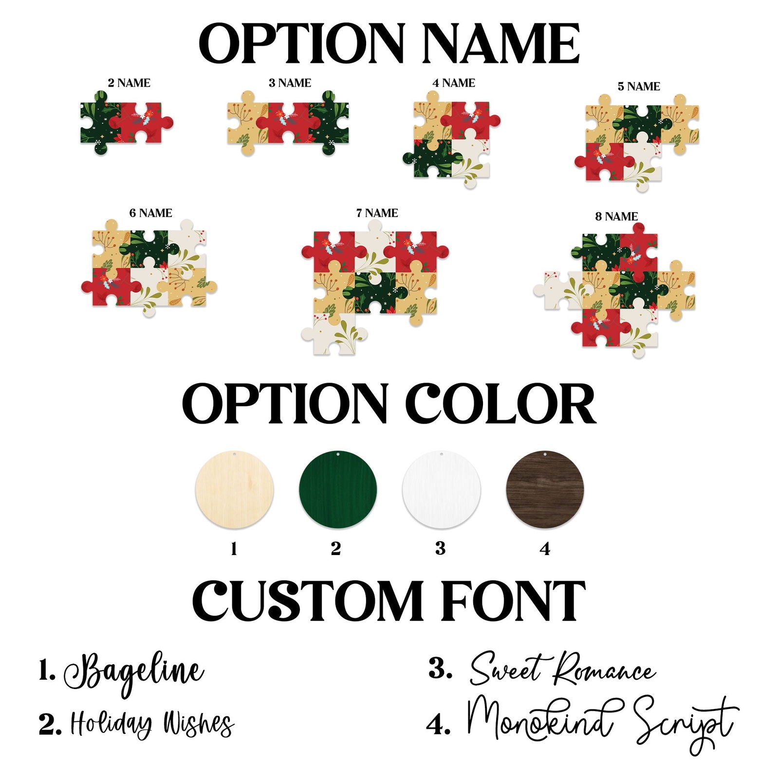Personalized Puzzle Family Ornament, Christmas Ornament, Custom Ornament CF203 - Kindlytoys