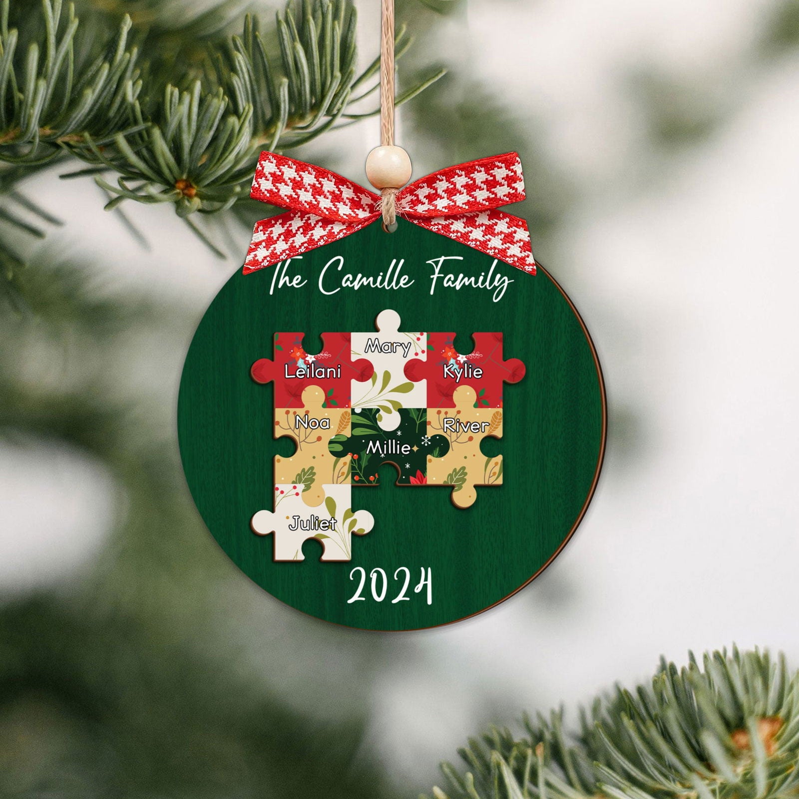 Personalized Puzzle Family Ornament, Christmas Ornament, Custom Ornament CF203 - Kindlytoys