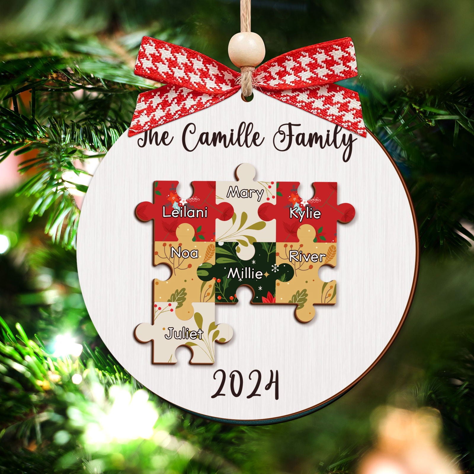 Personalized Puzzle Family Ornament, Christmas Ornament, Custom Ornament CF203 - Kindlytoys