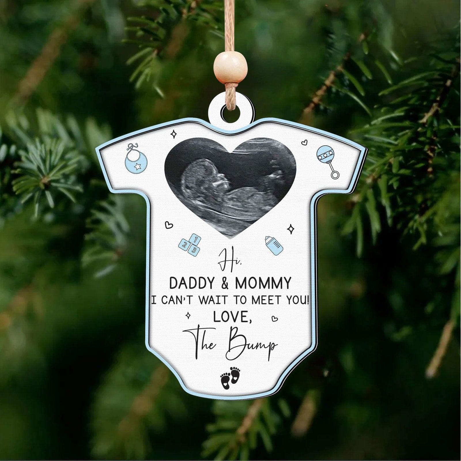 Ultrasound Baby's First Christmas Ornament, Birth Announcement Ornament CF709 - Kindlytoys