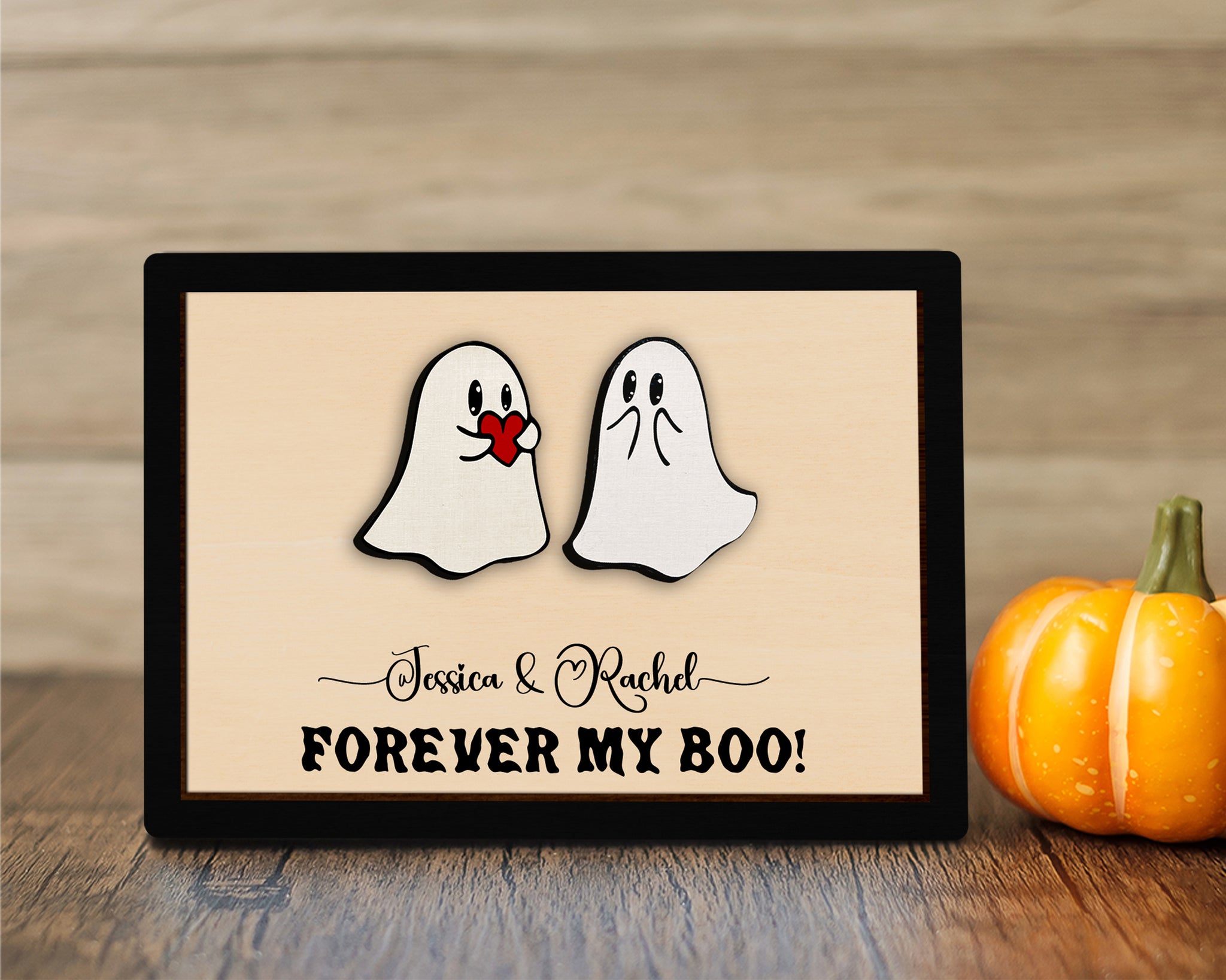Ghost Couple Gift Sign, Personalized Couple, Personalized Gifts, Custom Couple Gift, Shelf Sitter Mantel, Halloween Decor | KindlyToys