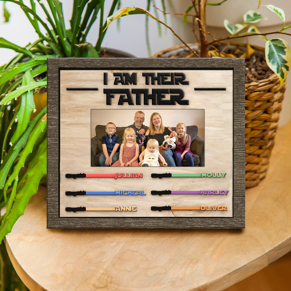Fathers Day Gift With Photo, I Am Their Father Wooden Sign