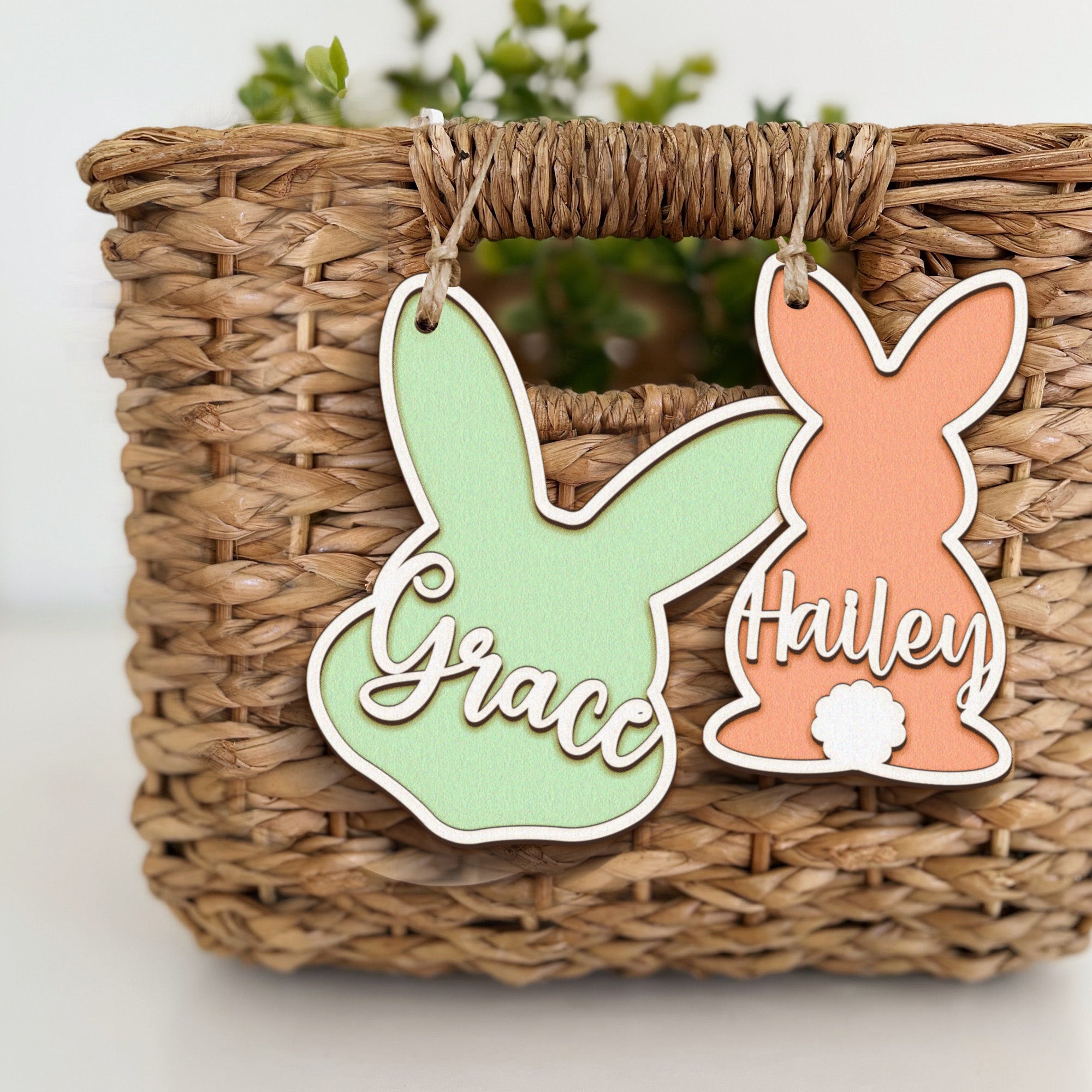 Personalized Easter Basket Tag, Custom Easter Basket Tags, Easter Tags Decor, Bunny Tags For Kids Children VN21