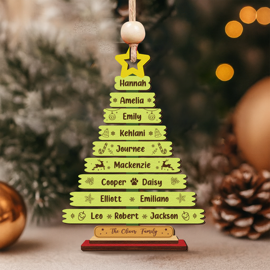 Personalized Family Tree Ornament 2025, Custom Family With Pet Ornament, Large Family Ornament, 2025 Christmas Ornament, Christmas Gifts