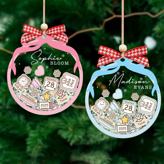 Baby 1st Christmas Ornament, Baby’s First Christmas Ornament 2025, Personalized Baby Shaker Ornament, Newborn Christmas Keepsake, Custom 4D Baby Ornament, Baby Holiday Gift