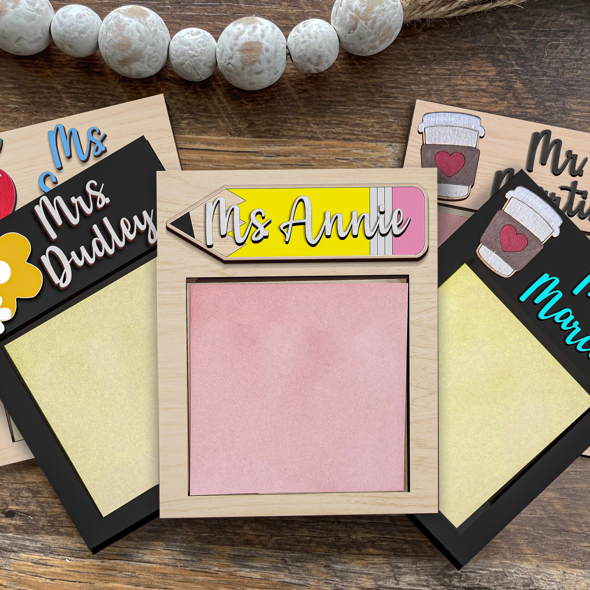 Sticky Note Holder for Teacher Appreciation Gift, Personalized Teacher Gift, Note Pad Holder, Custom School Gift, Note Holder SN04