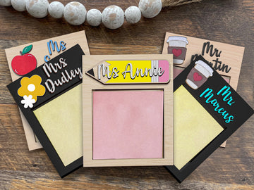 Sticky Note Holder for Teacher Appreciation Gift, Personalized Teacher Gift, Note Pad Holder, Custom School Gift, Note Holder SN04