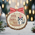 Baby Reindeer Rustic Round Wooden Ornament, Christmas 2024 Keepsake Ornament CF549 - Kindlytoys