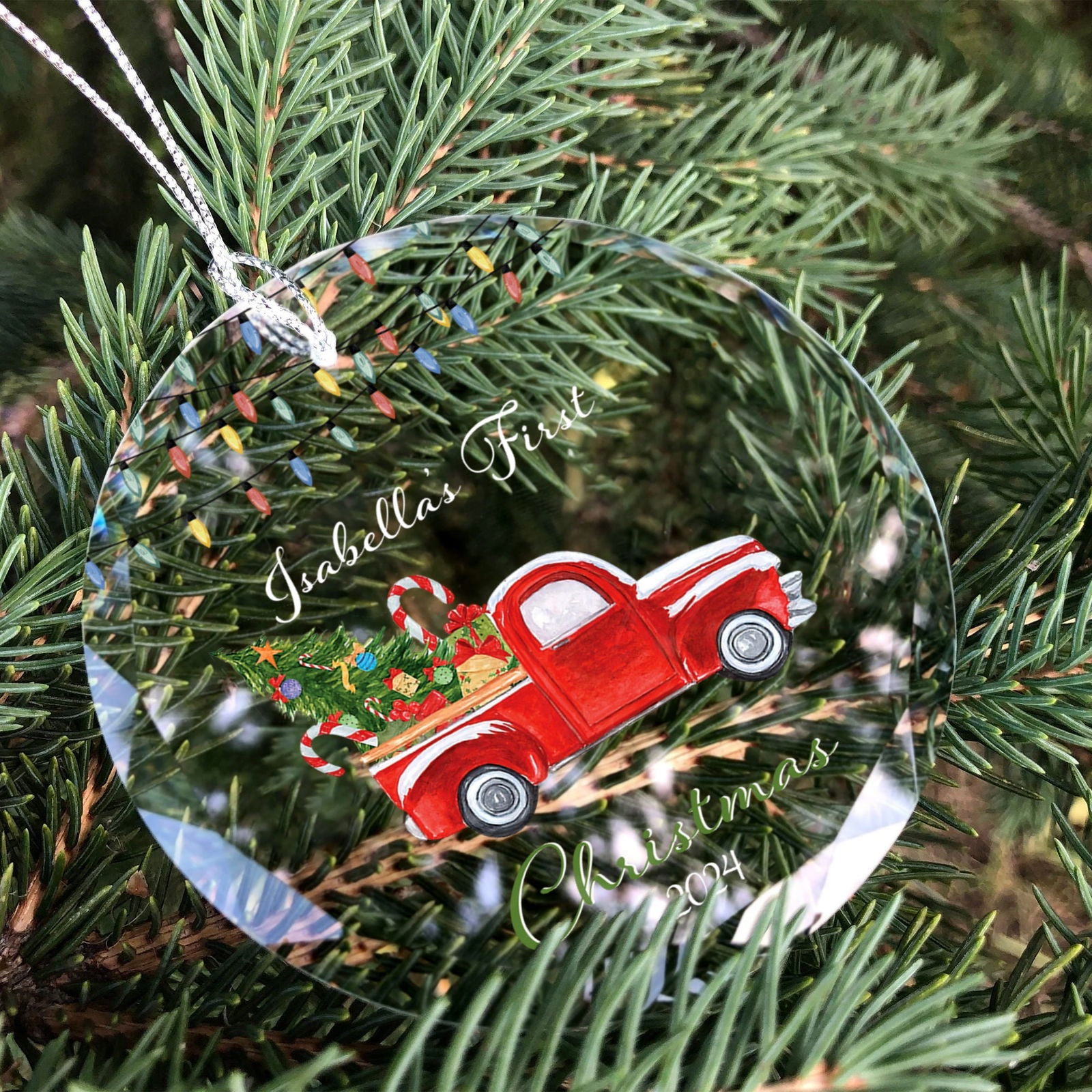 Baby's 1st Christmas Glass Ornament, Personalized Woodland Creatures, Baby Deer Ornament, Holiday Keepsake Ornament, New Baby Gift, 2024 Custom Baby Ornament GX06-13 - Kindlytoys