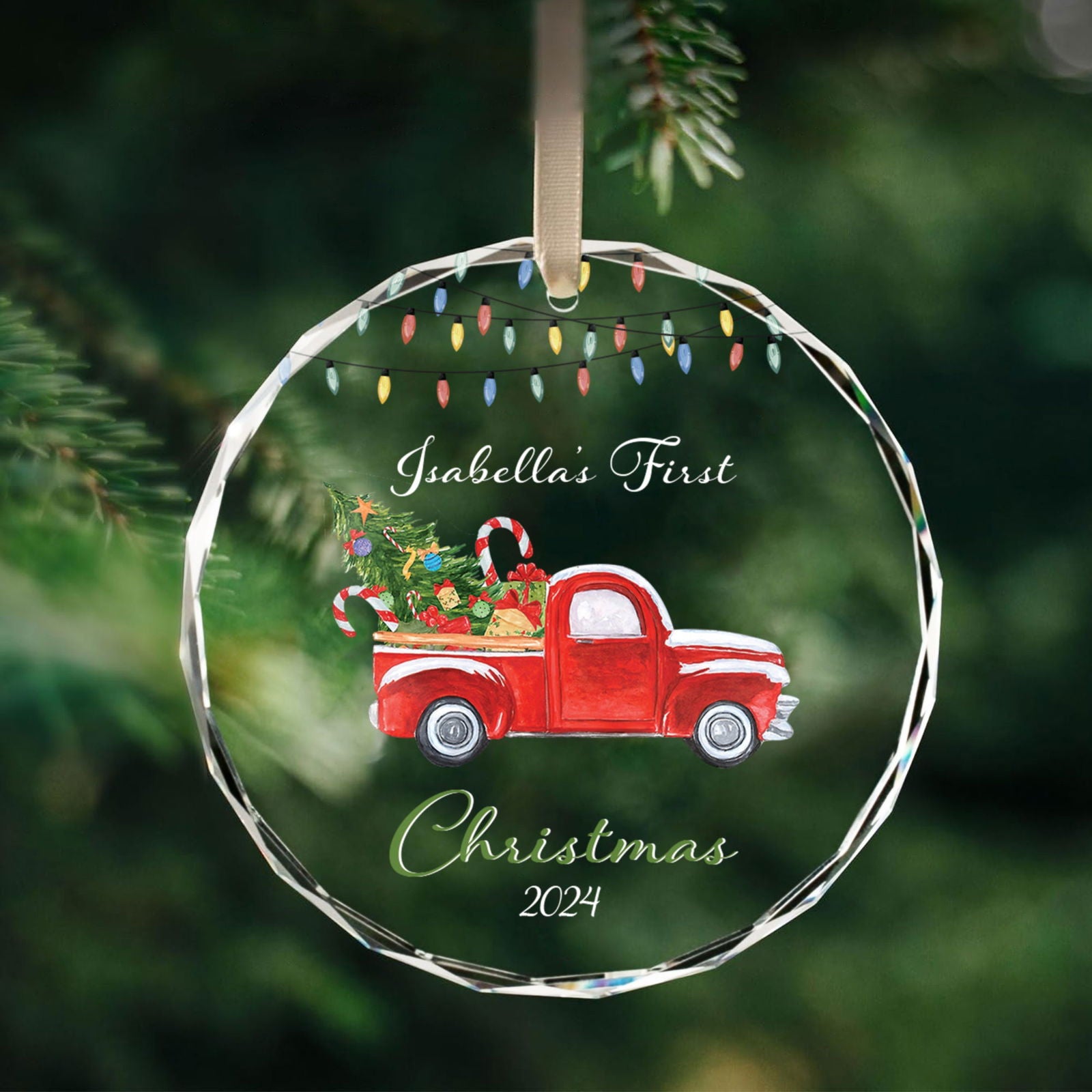 Baby's 1st Christmas Glass Ornament, Personalized Woodland Creatures, Baby Deer Ornament, Holiday Keepsake Ornament, New Baby Gift, 2024 Custom Baby Ornament GX06-13 - Kindlytoys