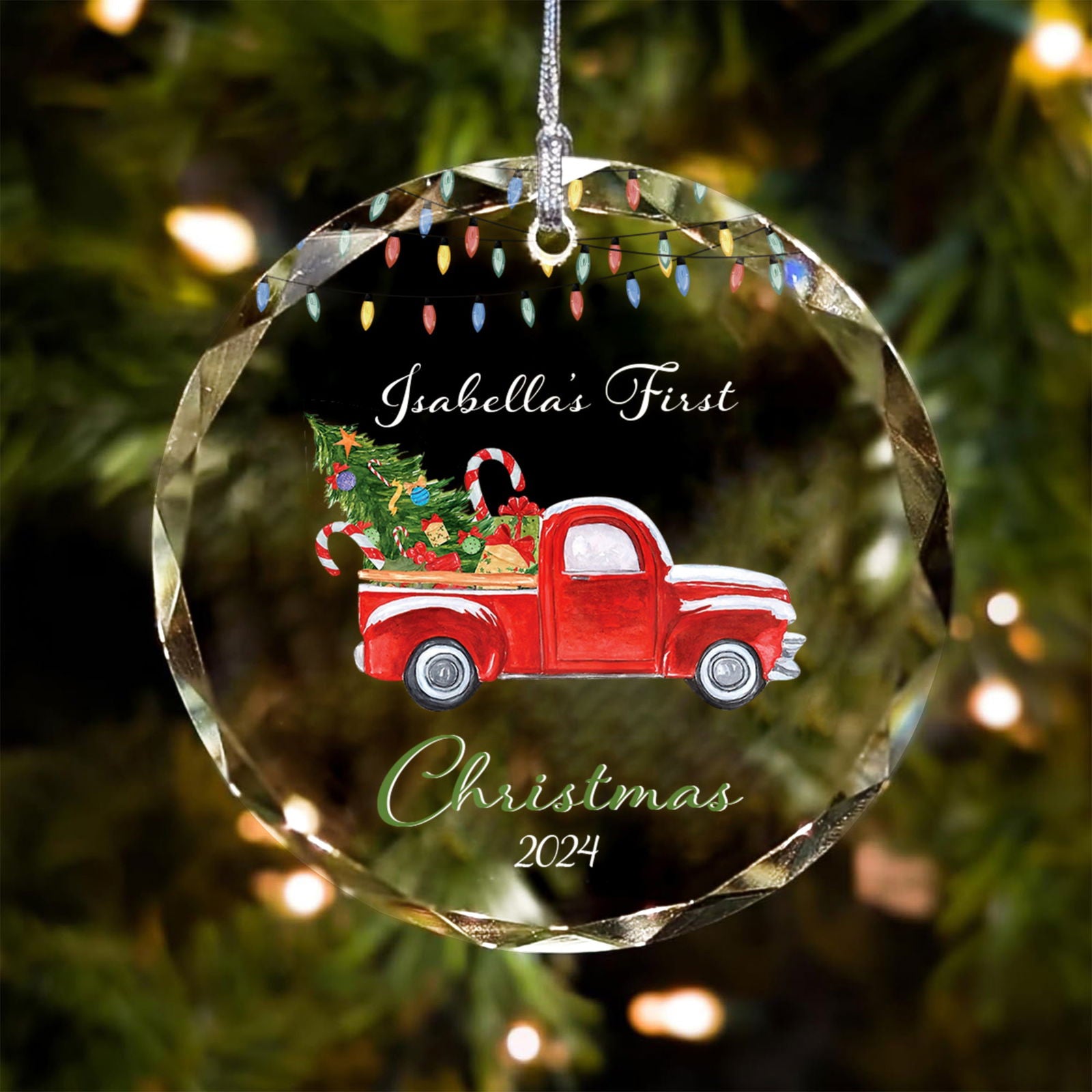 Baby's 1st Christmas Glass Ornament, Personalized Woodland Creatures, Baby Deer Ornament, Holiday Keepsake Ornament, New Baby Gift, 2024 Custom Baby Ornament GX06-13 - Kindlytoys
