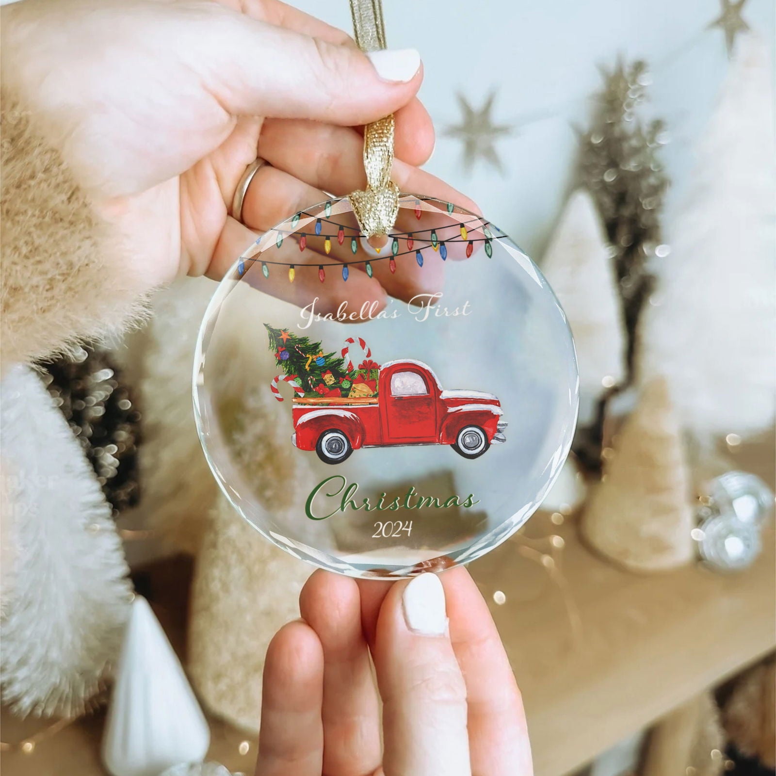 Baby's 1st Christmas Glass Ornament, Personalized Woodland Creatures, Baby Deer Ornament, Holiday Keepsake Ornament, New Baby Gift, 2024 Custom Baby Ornament GX06-13 - Kindlytoys
