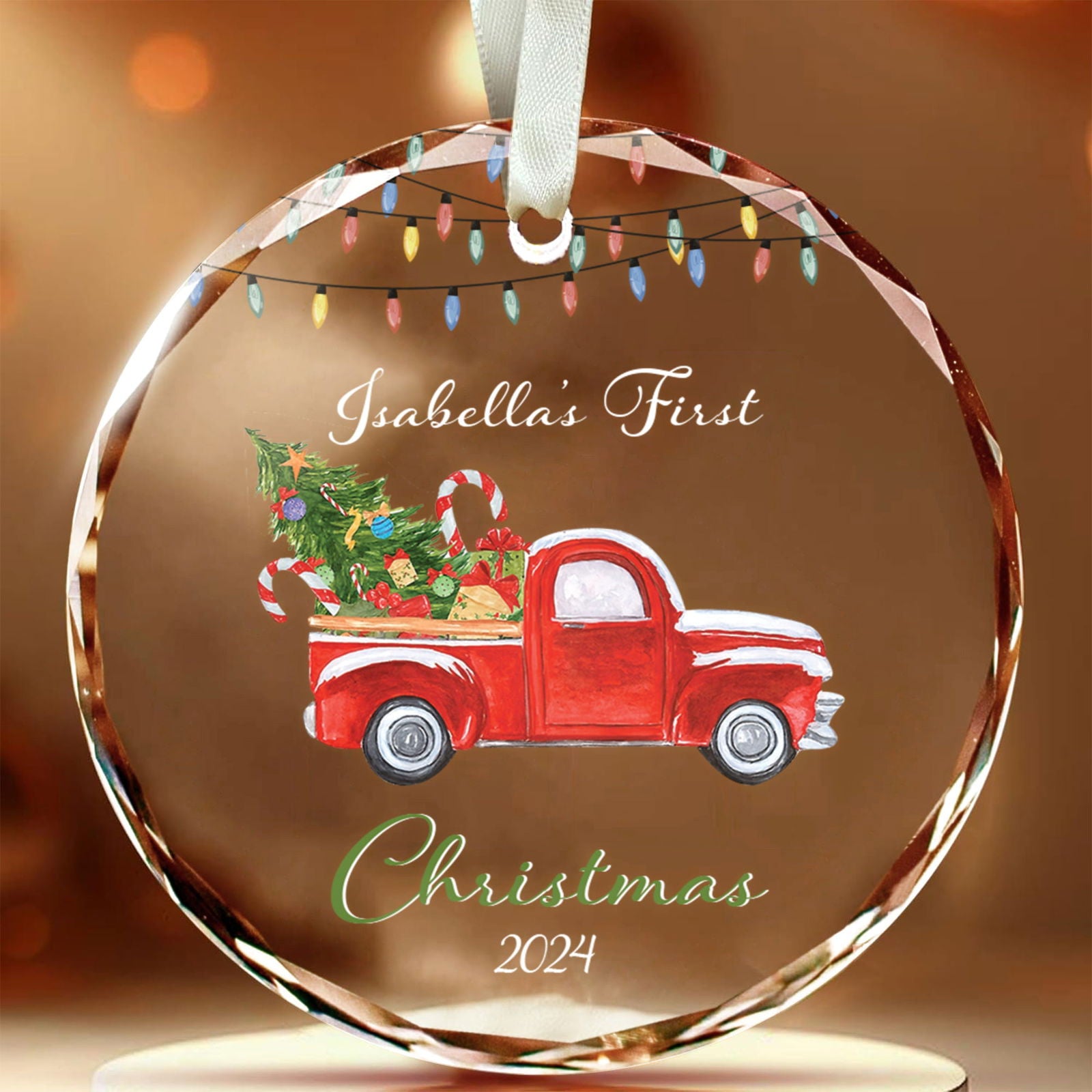 Baby's 1st Christmas Glass Ornament, Personalized Woodland Creatures, Baby Deer Ornament, Holiday Keepsake Ornament, New Baby Gift, 2024 Custom Baby Ornament GX06-13 - Kindlytoys